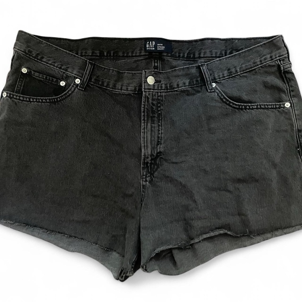GAP Black Jean Shorts with Raw Hem